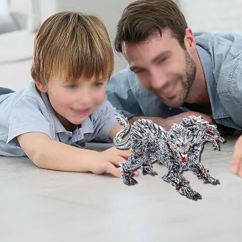 تمثال سيربيروس واقعي من Bbiamsleep مقاس 15.24 سم، تمثال هيلهاوند فضي من البلاستيك، تمثال سيربيروس وحش أسطوري، هدية لحفلات الهالوين وأعياد الميلاد، ديكور المنزل in Kuwait