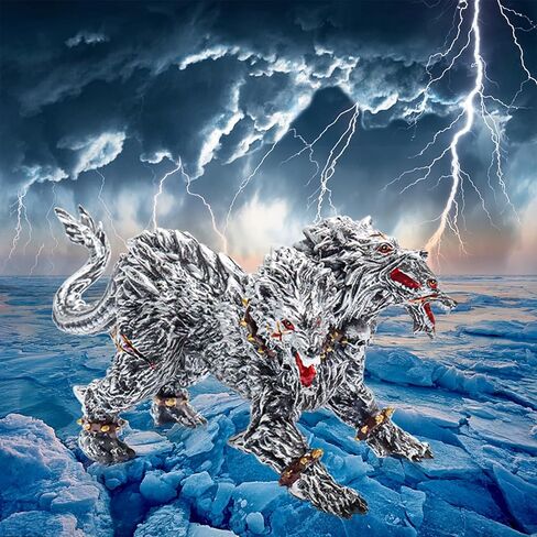 تمثال سيربيروس واقعي من Bbiamsleep مقاس 15.24 سم، تمثال هيلهاوند فضي من البلاستيك، تمثال سيربيروس وحش أسطوري، هدية لحفلات الهالوين وأعياد الميلاد، ديكور المنزل in Kuwait