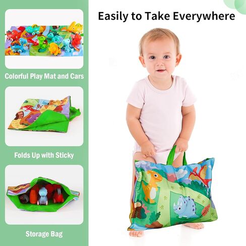 ALASOU 9 PCS Dinosaur Fantastic Creatures Toys with Playmat/Storage Bag|Baby Toys for 1 2 Year Old Boy|1st Birthday Gifts Easter Basket Stuffers for Toddler|1 Year Old Boy Gift for Infant 12 18 Months in Kuwait