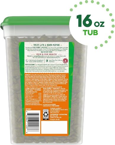 FELINE GREENIES SMARTBITES Skin & Fur Health Crunchy and Soft Textured Adult Natural Cat Treats, Chicken Flavor, 16 oz. Tub in Kuwait