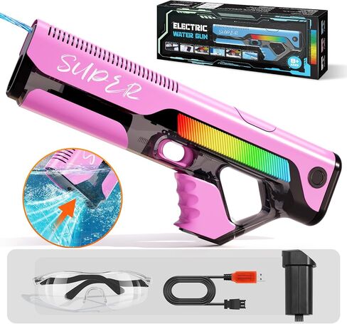 Electric Water Guns for Adults&Kids Age8-12,Toy for Kids 32FT Strong Squirt Gun,Automatic Water Absorption,Battery Powered Auto Reload Gun,Summer Beach Pool Backyard Party Outdoor Toys in Saudi Arabia