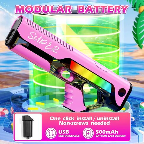 Electric Water Guns for Adults&Kids Age8-12,Toy for Kids 32FT Strong Squirt Gun,Automatic Water Absorption,Battery Powered Auto Reload Gun,Summer Beach Pool Backyard Party Outdoor Toys in Saudi Arabia