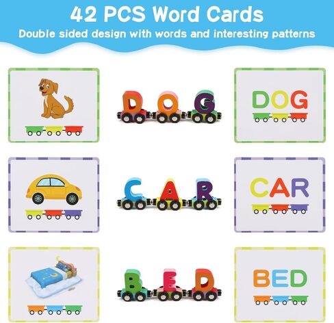 مجموعة قطار خشبية مكونة من 12 قطعة من Wondertoys تتضمن مجموعة قطار أرقام مغناطيسية خشبية سيارة محرك واحدة للأطفال الصغار الأولاد والبنات، متوافقة مع مسارات مجموعة قطارات العلامات التجارية الكبرى in Kuwait