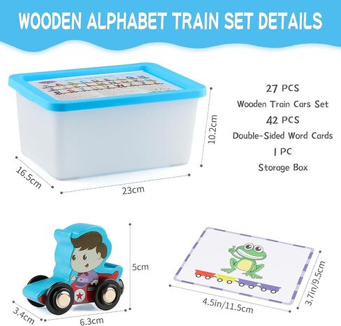 مجموعة قطار خشبية مكونة من 12 قطعة من Wondertoys تتضمن مجموعة قطار أرقام مغناطيسية خشبية سيارة محرك واحدة للأطفال الصغار الأولاد والبنات، متوافقة مع مسارات مجموعة قطارات العلامات التجارية الكبرى in Kuwait