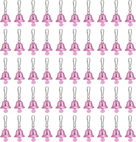 PATIKIL Mini Craft Bells, 50 Pcs Jingle Bells 0.6" Metal Hanging Bells with 0.7" Spring Hooks for DIY Party Wedding Home Decoration Christmas, Silver in Saudi Arabia