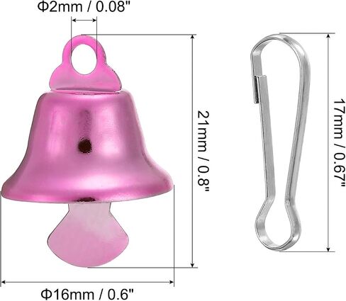 PATIKIL Mini Craft Bells, 50 Pcs Jingle Bells 0.6" Metal Hanging Bells with 0.7" Spring Hooks for DIY Party Wedding Home Decoration Christmas, Silver in Saudi Arabia