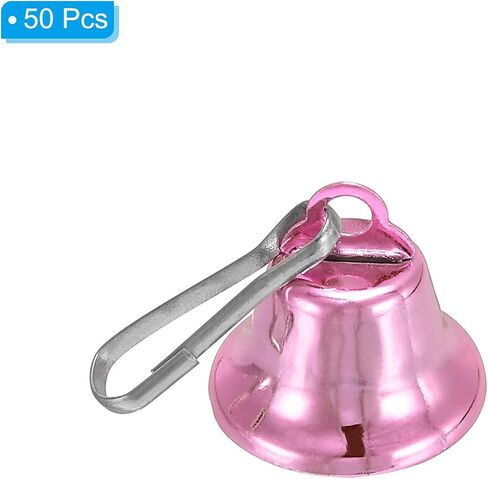 PATIKIL Mini Craft Bells, 50 Pcs Jingle Bells 0.6" Metal Hanging Bells with 0.7" Spring Hooks for DIY Party Wedding Home Decoration Christmas, Silver in Saudi Arabia