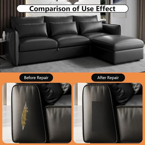 OcePor Self Adhesive Leather Repair Patch, 36 x 90 inch Leather Repair Tape, Leather Patches for Furniture, Vinyl Leather Repair Kit for Couches, Boat Seats, Furniture, Cars(Black) in Saudi Arabia