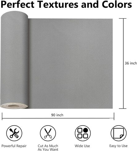 OcePor Self Adhesive Leather Repair Patch, 36 x 90 inch Leather Repair Tape, Leather Patches for Furniture, Vinyl Leather Repair Kit for Couches, Boat Seats, Furniture, Cars(Black) in Saudi Arabia