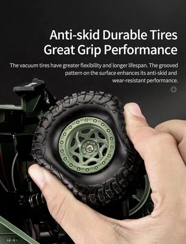 OBEST Military Truck 2.4Ghz Off-Road Remote Control Car RC 4WD Truck for ATVs, Children's Day Ideal Gift for Boys (Green) in Saudi Arabia