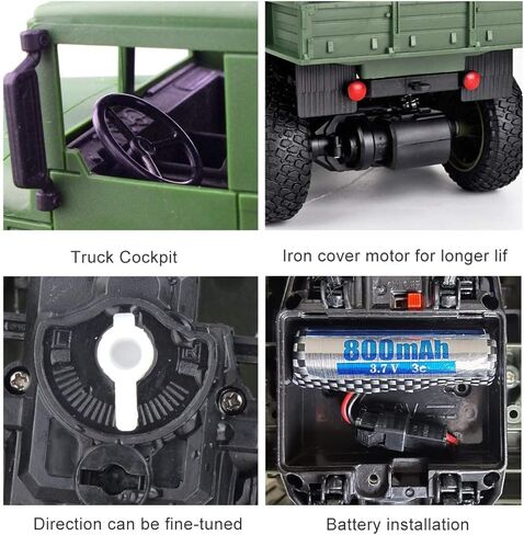 OBEST Military Truck 2.4Ghz Off-Road Remote Control Car RC 4WD Truck for ATVs, Children's Day Ideal Gift for Boys (Green) in Saudi Arabia
