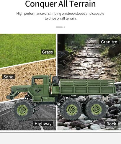 OBEST Military Truck 2.4Ghz Off-Road Remote Control Car RC 4WD Truck for ATVs, Children's Day Ideal Gift for Boys (Green) in Saudi Arabia