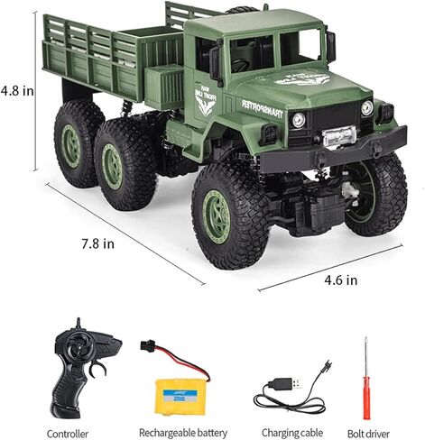 OBEST Military Truck 2.4Ghz Off-Road Remote Control Car RC 4WD Truck for ATVs, Children's Day Ideal Gift for Boys (Green) in Saudi Arabia