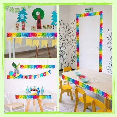 60 Feet Bulletin Board Borders, Scalloped Confetti Rolled Border Trim Decorate Bulletin Boards, Walls, Desks, Windows, Doors for School, Classroom & Offices in Kuwait