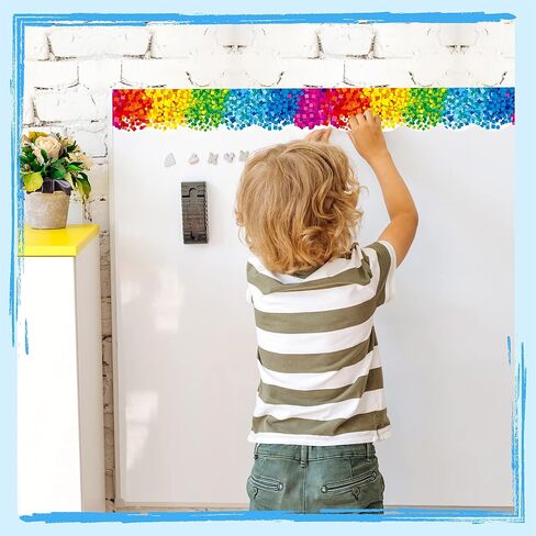 60 Feet Bulletin Board Borders, Scalloped Confetti Rolled Border Trim Decorate Bulletin Boards, Walls, Desks, Windows, Doors for School, Classroom & Offices in Kuwait