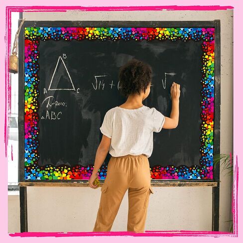 60 Feet Bulletin Board Borders, Scalloped Confetti Rolled Border Trim Decorate Bulletin Boards, Walls, Desks, Windows, Doors for School, Classroom & Offices in Kuwait