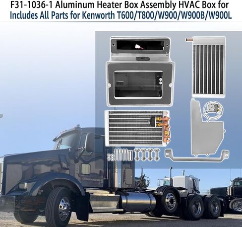 F31-1036-1 F31-10361 صندوق سخان من الفولاذ المقاوم للصدأ مجموعة صندوق HVAC يتضمن جميع الأجزاء لـ Kenworth T600/T800/W900/W900B/W900L استبدال # F31-1036-1، F31-10361، F31-1064-11112 in Kuwait