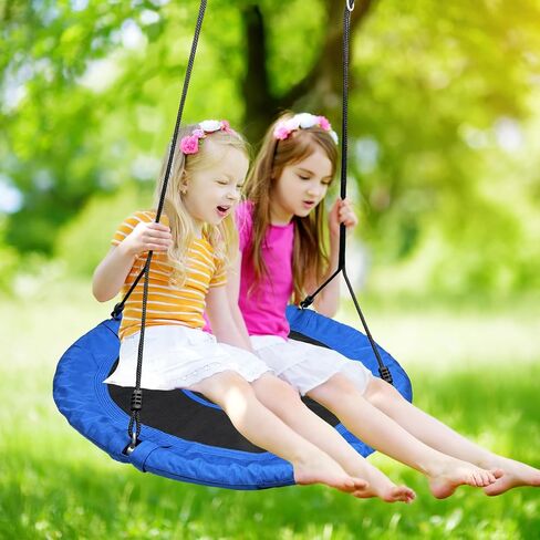 40 Inch Tree Swing for Kids Outdoor，Spider Web Tree Swing,850Lb Weight Capacity,900D Oxford Waterproof with Handles, with 71" Adjustable Hanging Straps，for Backyard, Playground (New 6 Colors) in Saudi Arabia