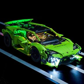LED Light Kit Compatible with Lego Lamborghini Huracán Tecnica 42161, DIY Lighting Set Accessories Compatible with Lego 42161 Building Set for Fans (Lights Only, No Models)
