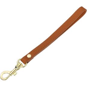 uxcell Leather Wristlet Strap, 20cm/7.87" Long Keychain Hand Strap, Leather Replacement Wrist Strap for Purse, Clutch, Wallet, Keychain Bag (Red Leather, Silver Clasp)