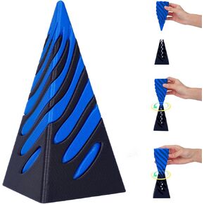 Impossible Cone Pyramid, 2024 New 3D Printed Spiral Cone Fidget Toy, Impossible Pyramid Passthrough Sculpture for Desktop Decoration Souvenir Present (Blue)