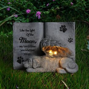 Solar Dog Angel Statue, Pet Dog Memorial Stone, Dog Memorial Gifts Or Garden Memorial Stone-Like The Light of The Moon... in Saudi Arabia