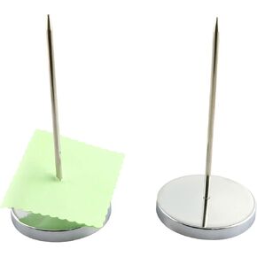 RLECS 2pcs Silver Tone Metal Straight Rod Paper Memo Holder Bill Fork Receipt Holder Paper Spike, 140 mm/ 5.5 Inch