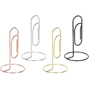 PATIKIL Place Card Holder, 4 Pack Memo Clip Holder Stand Table Number Holders Paper Clip Shape for Pictures Note Card Paper