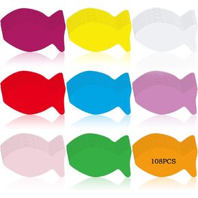 108 Pcs Faith Fish Creative Paper Cut Outs 5 Inches Blank Open Religious Fish Paper Cut Outs Ornament for Religious Party Classroom Sunday School Bulletin Board Decoration