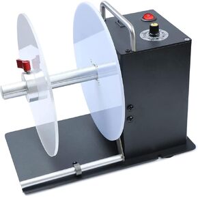 Automatic Label Rewinder, Rewinding Machine with Adjustable Core Holder and Infinitely Variable Speed