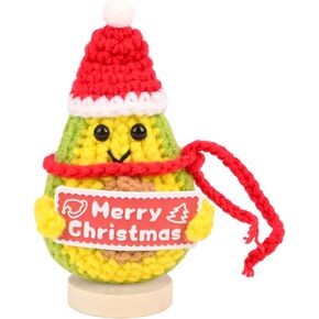 Christmas Stockings Stuffer Gifts for Men Women THandmade Emotional Corn Support Avocado Gift with Positive Card Doll for Her,Positive Potato Pickle Plush Decoration Birthday Home (Green)