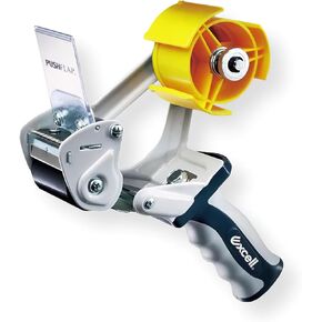 Excell EXC-828PL Pushflap Tape Dispenser; 2" Tape Roll Width, 3" Core Diameter; Safety Retractable Blade; One Piece Solid Steel Frame; Side Loader with Adjustable Brake; Tape Not Included