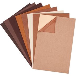 BENECREAT 8 Style Faux Suede Self-Adhesive Repair Patch, 11.8x7.8inch Brown Series Couch Patch Repair Fabric for Patch Car Seats, Handbags, Jacket Holes and Tears