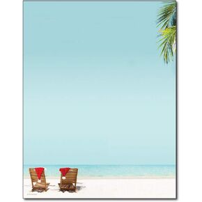 Great Papers! Tropical Christmas 80 Sheets 8.5x11 inch Blue Holiday Stationery