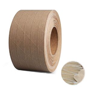 Reinforced Gummed Kraft Paper Packing Tape, Water Activated Kraft Tape, 50 yds Length x 2" Width, Brown Carton Box Packing Tape,Sealing Fiberglass Kraft Tape (2 Inches x 150 Feet)