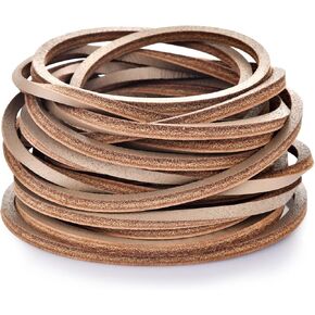 TeeLiy 3mm Flat Genuine Leather Cord, Strip Cord Braiding String Tan for Jewelry Making, Leather Shoe Lace, Arts & Crafts (Tan_3MM_5Yards)