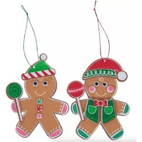 Nikki's Knick Knacks Foam Gingerbread Man Ornament Craft Kit - DIY Christmas Holiday Bulk Peel and Stick Foam Craft Kit - Makes 24