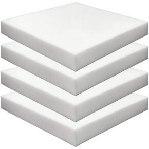 Foamma (4-Pack 1" x 18" x 18" HD Upholstery Foam High Density Foam (Chair Cushion Square Foam for Dinning Chairs, Wheelchair Seat Cushion Replacement)