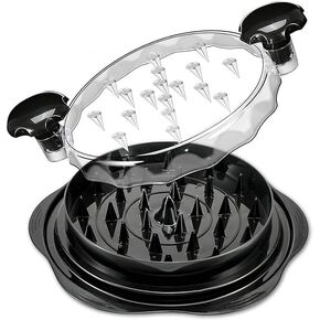 Chicken Shredder Tool, Visible Chicken Breast Shredder for Ground Food, Meat & Vegetables, Transparent Lid (Black)