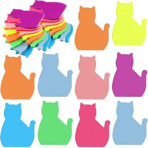 Ctosree 800 Sheets Cat Sticky Notes Set 8 Bright Color Sticky Note Pads Colorful Self Stick Funny Notepad Gift for Cat Lover Woman Cute Cat Desk Accessories for School Office Supplies (Morandi Colors)