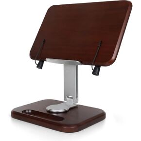 Book Stand for Reading,Adjustable Book Holder,Book Holders for Reading Hands Free, 360° Rotating Base, Foldable and Portable, Lightweight for Office, Kitchen, Kindle Devices, Recipe, Magazine,Tablet