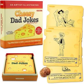 OFFBEAT 50 Cheesy Dad Joke Scratch Off Jokes Card Set - Kids and Adults, Family-Friendly Fun - Unique Gift for Dad Stocking Stuffer, White Elephant (Scratch Off Edition)