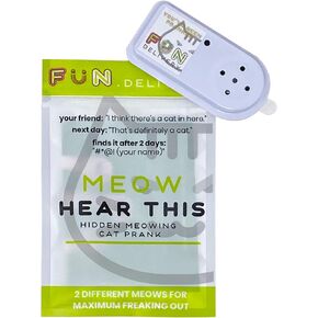 FUN delivery Meow Hear This: Hidden Cat Sound Prank Device to Prank Friends & Family – Fun Joke Toy for Parties & Offices – Perfect for Pranksters