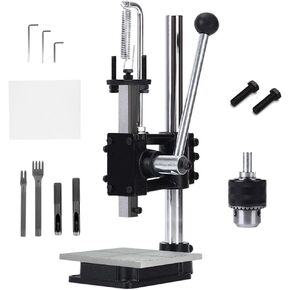 Leather Hole Puncher Hand Punching Machine Leathercraft Punching Tools for DIY Leather Craft Punching Holes withPP Plate，1.5-13mm Clamping Chuck，Free Accessorie in Saudi Arabia