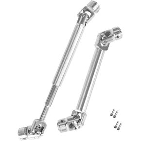 Universal Drive Shaft Upgrades Part for 1/10 Axial SCX10 II Redcat D90 Gen7/Pro GEN8 RC4WD,Harden Steel #45 RC Driveshafts(135-215MM),2PCS,Silver