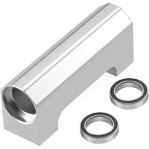 RC Driveshaft Support Basher Block with 2 Bearings for 1/5 X-MAXX 6S 8S RC Car Truck Upgrade Part (Silver)