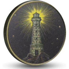 Lighthouse Sobriety Chip Inspiring Light Emblem AA Medallion Men & Women Addiction Recovery Coin