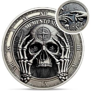 Hourglass Memento Mori Coin - Novelty Tree of Life Stoic Challenge Coin - EDC Amor Fati Skull Token Medallions for Daily Stoic Practice -Inspirational Momento Mori Stoicism Gifts for Men Women Kids