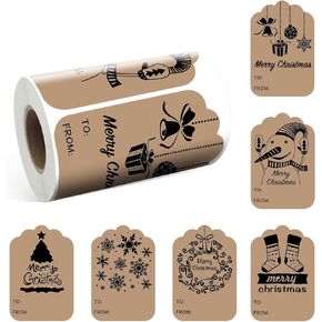 300PCS Christmas Name Tags Stickers, Self-Adhesive Christmas Gift Tags Stickers for Gifts Wrappings Christmas Gift Labels Stickers for Presents Boxes Bags Envelopes Holiday Decoration