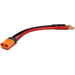 Spektrum Adapter: IC5 Device / 4mm Male Bullets with 6" Wires, 10 AWG, SPMXCA504, Red